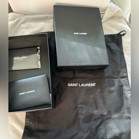 Auth YSL Cassandre Matelasse Card Case Grain De Poudre Embossed Leather in box - Picture 9 of 13